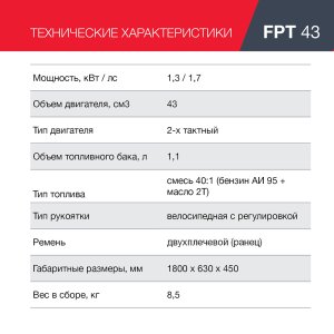 Бензиновый триммер FUBAG FPT 43 в Сочи фото