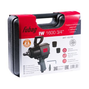 FUBAG Пневмогайковерт ударный IW1600 3/4 дюйма с  набором головок в кейсе в Сочи фото