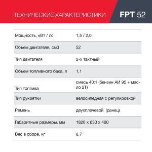 Бензиновый триммер FUBAG FPT 52 в Сочи фото