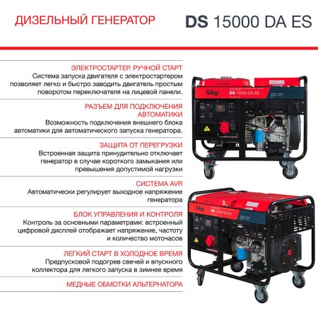 FUBAG Дизельный генератор (трехфазный) с электростартером и коннектором автоматики DS 15000 DA ES в Сочи фото