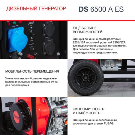 FUBAG Дизельный генератор с электростартером и коннектором автоматики DS 6500 A ES в Сочи фото