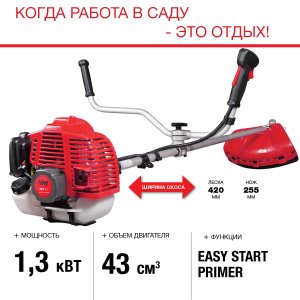 FUBAG Бензиновый триммер FPT 43 + Триммерная леска  сечение витой квадрат L 130 м * 2.4 мм в ПОДАРОК в Сочи фото