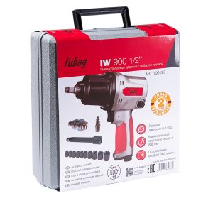 FUBAG Пневмогайковерт ударный IW900 1/2 дюйма + набор головок в кейсе в Сочи фото