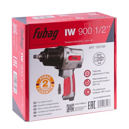 FUBAG Пневмогайковерт ударный IW900 1/2 дюйма в Сочи фото