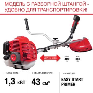 FUBAG Бензиновый триммер FPT 43R + Триммерная леска  сечение витой квадрат L 130 м * 2.4 мм в ПОДАРОК в Сочи фото